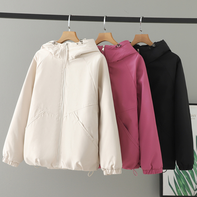 大码女装防水连帽百搭显瘦棉衣