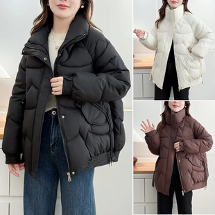 冬装 新款 2025立领保暖设计感棉袄女加厚中年棉服 女装 胖妹妹大码