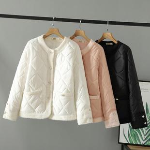 大码 洋气韩系棉服女时尚 200斤盐系胖mm小香风棉衣 女装 胖妹妹冬装