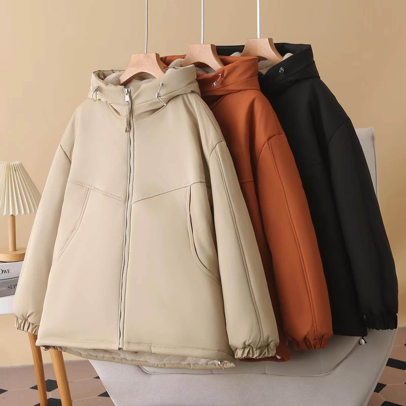 2025胖mm加宽加大码女装冬装中年藏肉加绒棉服女连帽加厚纯色棉袄,女装/女士精品,大码棉服,淘宝优惠券,粉丝福利购,淘宝优惠卷