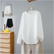 大码 上衣女圆领袖 女装 长袖 子褶皱拼接遮肚T恤 新款 胖妹妹2026春装
