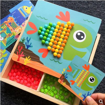 3d立体拼图拼板拼插板幼儿童蒙氏早教益智力开发玩具3456岁蘑菇钉