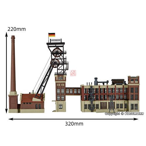 久安铁道沙盘建筑模型1:160N比例KIBRI37228矿山井塔/机房/洗煤厂