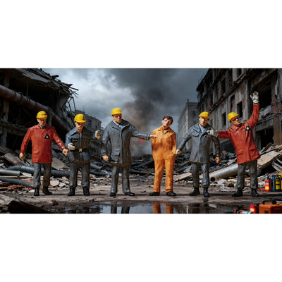 仿真人物 微缩小人 1:87 PREISER 10458 德国联邦救援署THW 1990