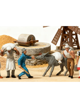 久安铁道 仿真人物 微缩小人 1:87 PREISER 14129 在磨坊