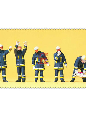 久安铁道 仿真人物 微缩小人 1:87 PREISER 10486 消防员支援团