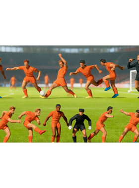 久安铁道 仿真微缩小人 1:87 PREISER 10761 足球队员和裁判 橙色