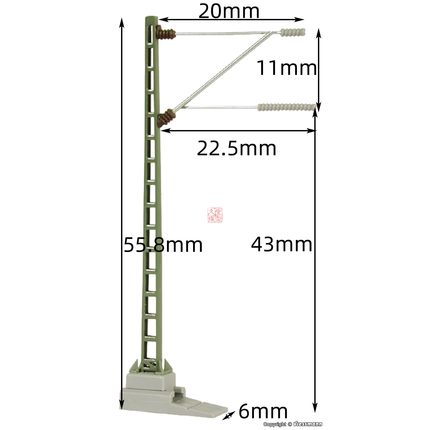 久安铁道N比例1:160 VIESSMANN 4310 接触网标准立柱 单只