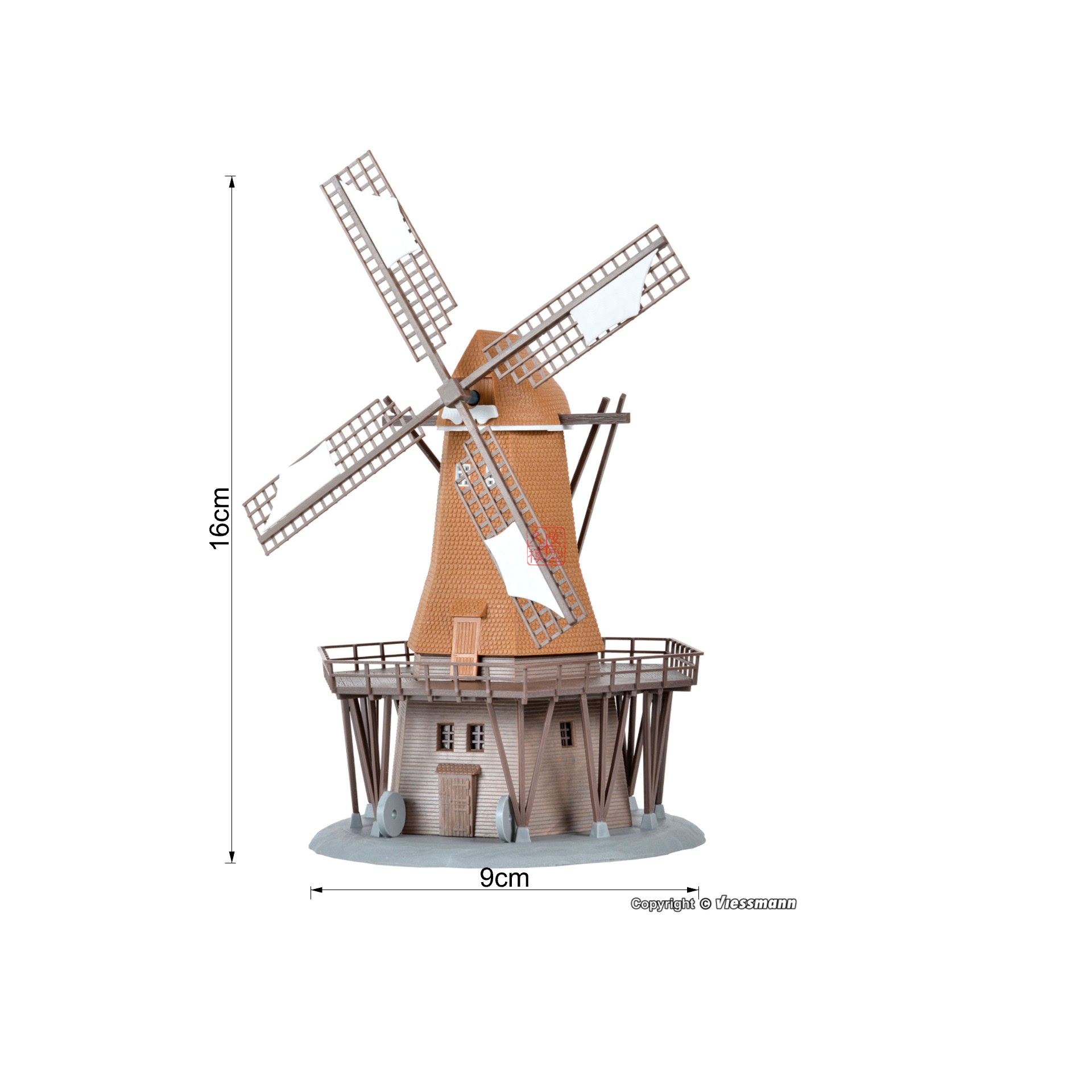 久安铁道沙盘建筑模型1:160N比例KIBRI 37301乡下的老风车