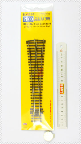 久安铁道 PECO 专业火车轨道CODE75 SL-E198 大号Y岔 金属岔心