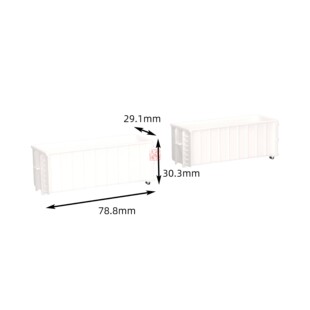 Herpa拼装卡车 1:87 053884-003 带有加强筋的货箱 白 每盒含2个