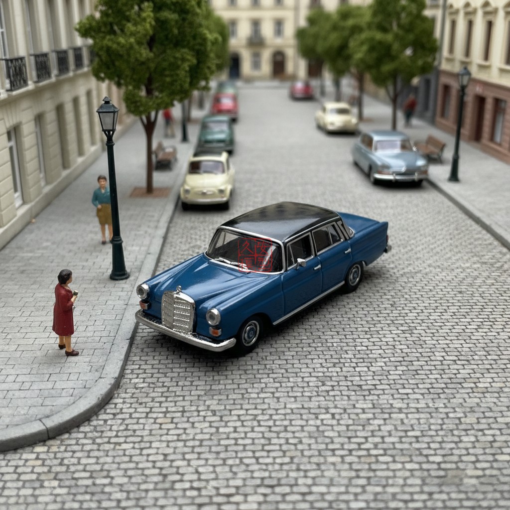 久安铁道汽车模型1:87Herpa 430739-004 奔驰 200 Tailfin