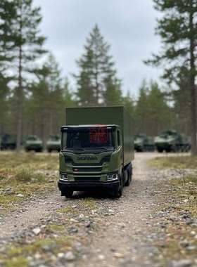 久安铁道汽车模型1:87Herpa 747226 Scania XT17三轴卡车瑞典军队