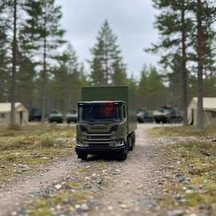 久安铁道汽车模型1:87Herpa 747226 Scania XT17三轴卡车瑞典军队
