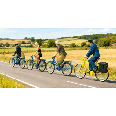 久安铁道 仿真人物 微缩小人 1:87 PREISER 10507 骑车人