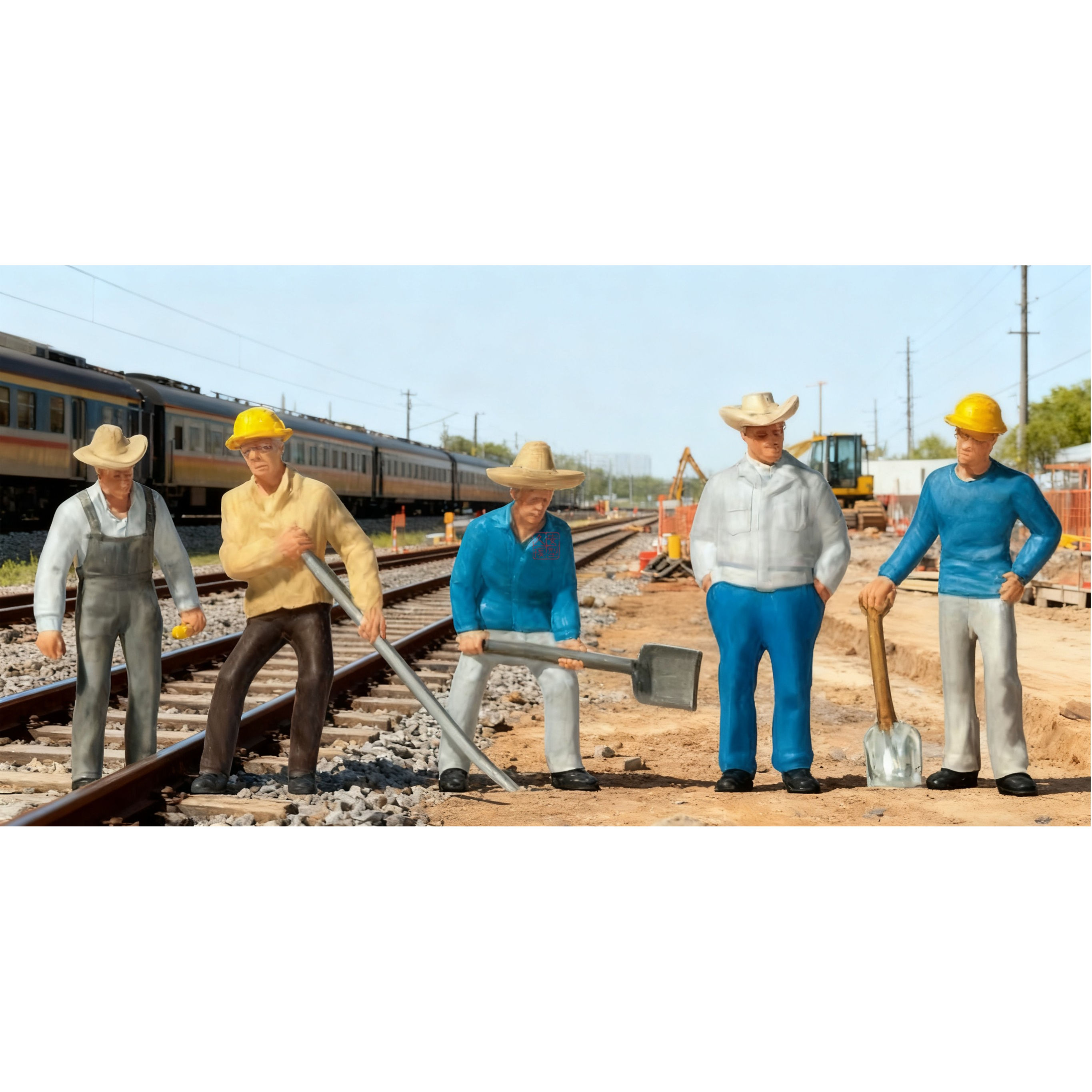 久安铁道 仿真人物 微缩小人 1:87 PREISER 10031 铁路筑路工