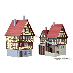 久安铁道沙盘建筑模型1:160N比例 KIBRI 37100 半木结构房屋2栋