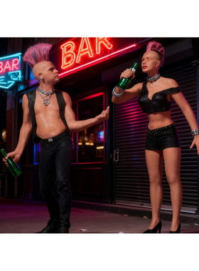 微缩小人G比例 1:22.5 PREISER 45092 朋克青年