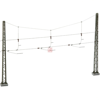 久安铁道 1:87模型场景配件 VIESSMANN 4162 接触网 三线软横跨