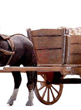 久安铁道 1:87 ARTITEC 60.004 单架两轮马车 拼装散件 无颜色