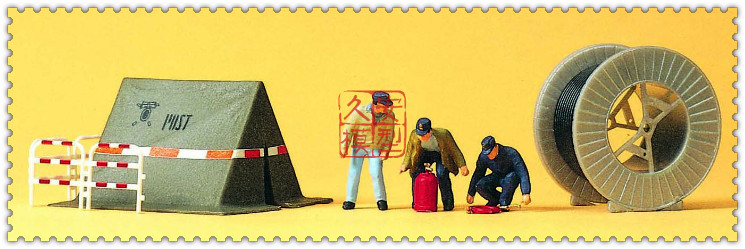 久安铁道 仿真人物 微缩小人 1:87 PREISER 10374 电信抢修