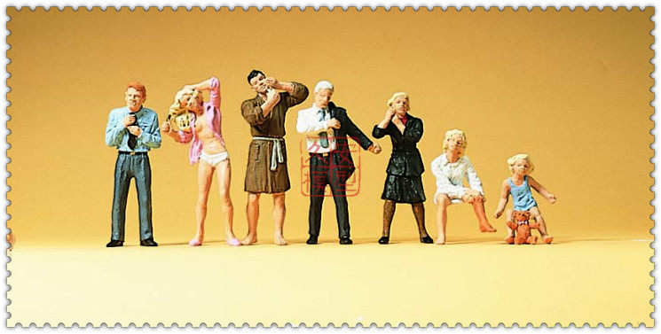 久安铁道 仿真人物 微缩小人 1:87 preiser 10388 沐浴更衣