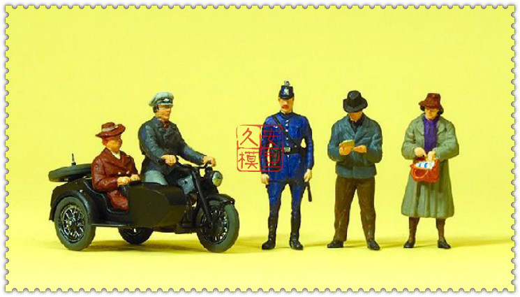 仿真人物 微缩小人 1:87 PREISER 10565 KS750挎斗和路人 时代III