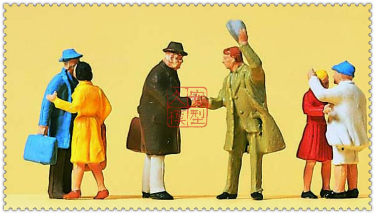 久安铁道 仿真人物 微缩小人 1:87 PREISER 14028 刚到站的旅客