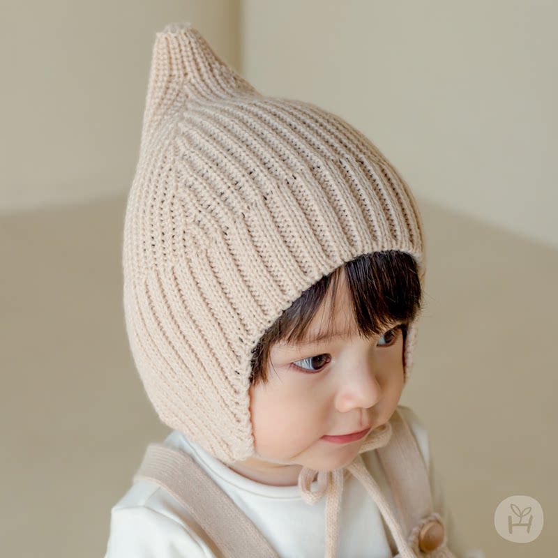 韩国婴儿帽子秋冬季毛线帽婴幼儿幼童帽宝宝护耳帽男童针织帽女童