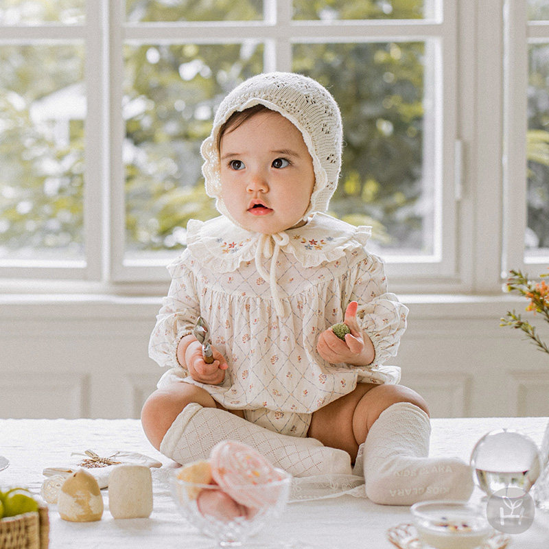 韩国女宝宝春夏季百天周岁生日宴礼服可爱公主连体衣女婴儿爬服