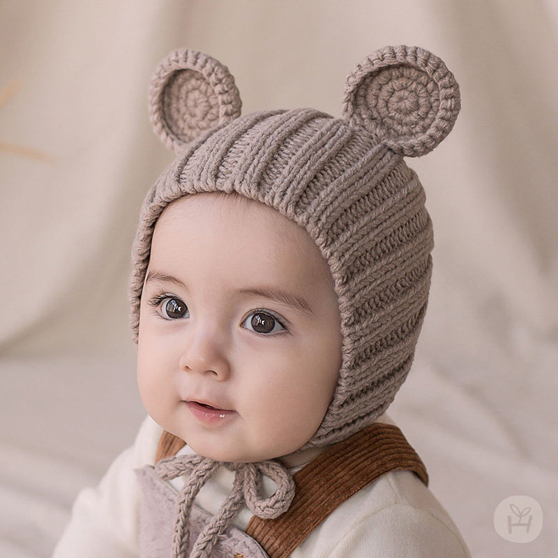 韩国进口男女宝宝帽子针织毛线帽秋冬婴儿童婴幼儿男童帽幼童帽