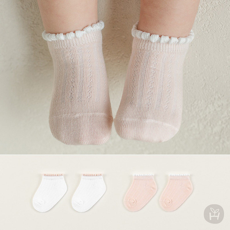 2双装韩国女宝宝袜子春夏季薄款女婴儿童短袜婴幼儿地板袜睡眠袜