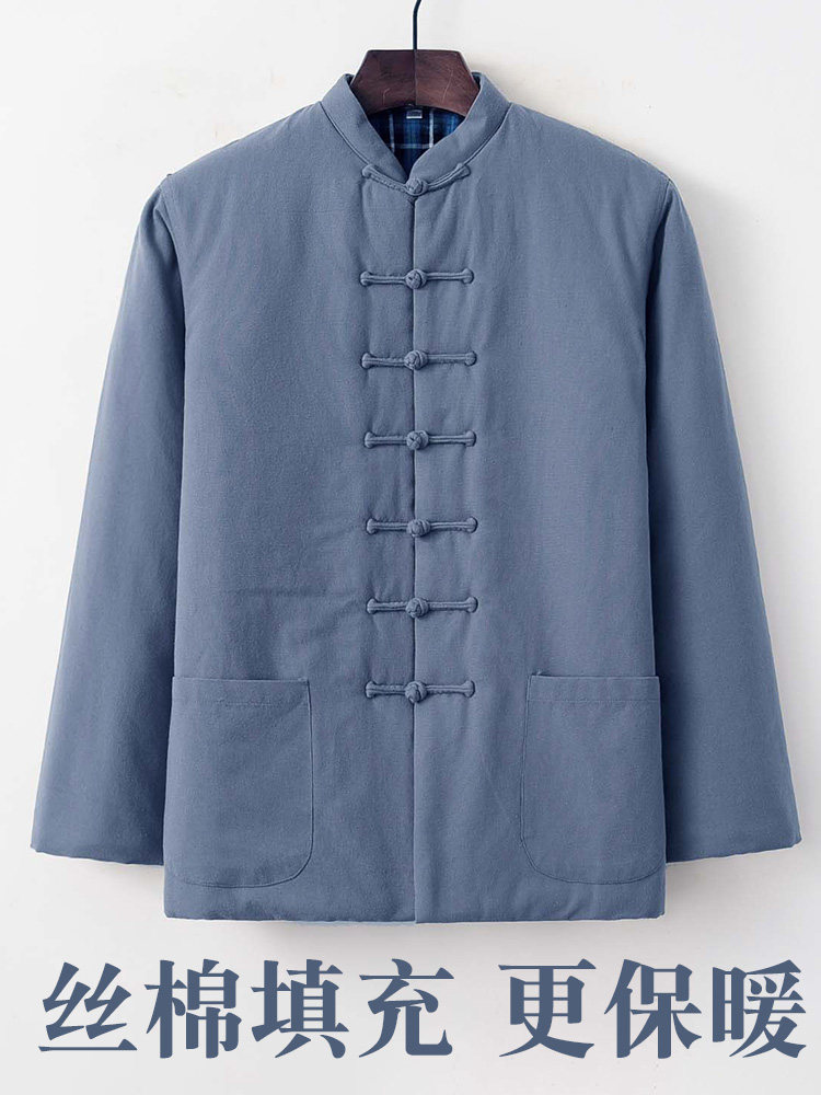TANG SUIT COTTON-PADDED MENS COTTON-PADDED JACKET WINTER MIDDLE-AGED AND ELDERLY CHINESE STYLE CHINESE-STYLE MENS CLOTHING DAD COTTON-PADDED CLOTHES GRANDPA WINTER CLOTHES ANCIENT STYLE