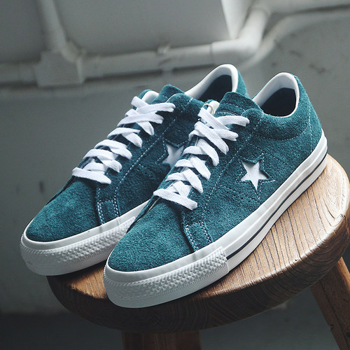 匡威蓝色系带男女板鞋低帮