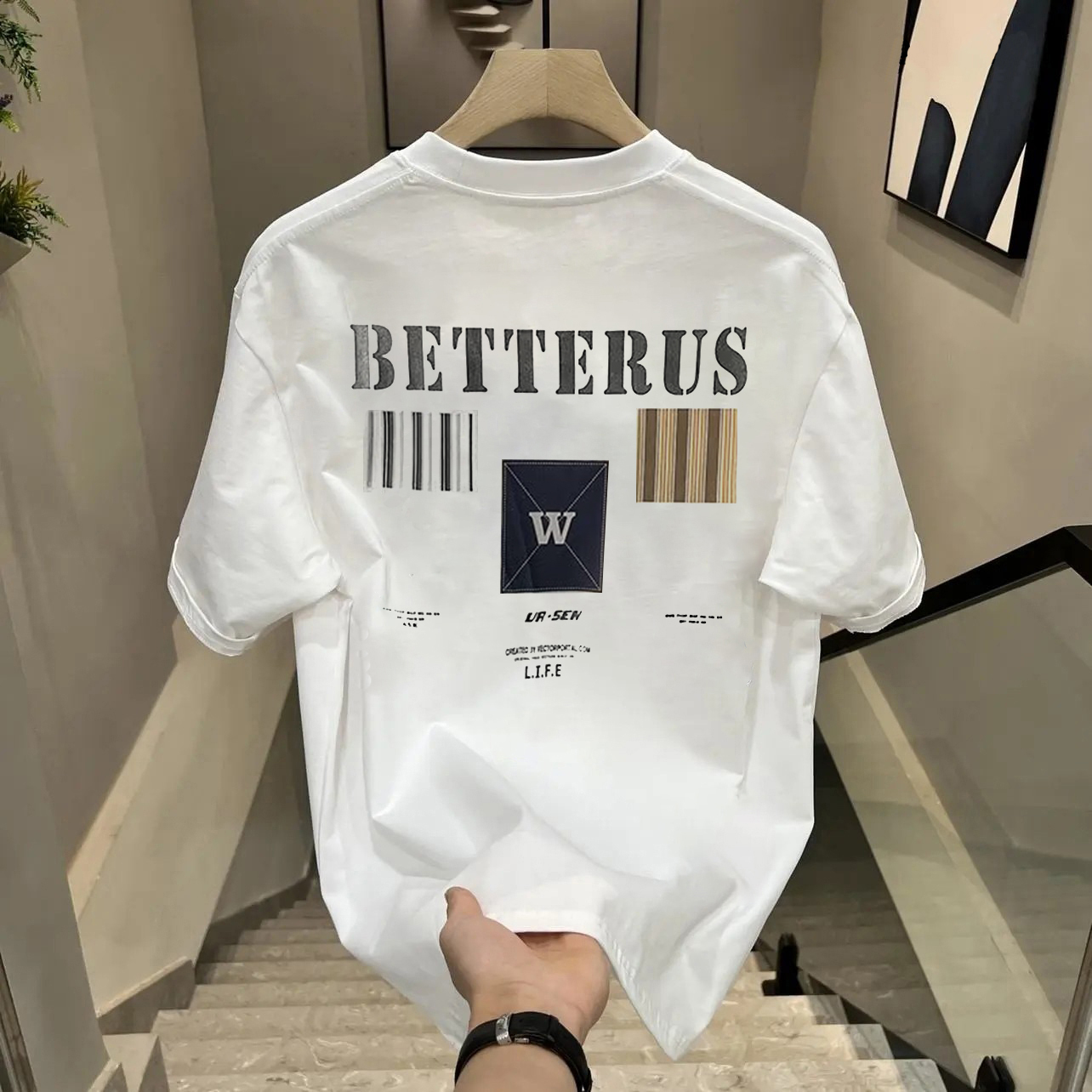 夏季2025半袖纯棉体恤新款爆款休闲高档男士短袖t恤宽松百搭上衣T