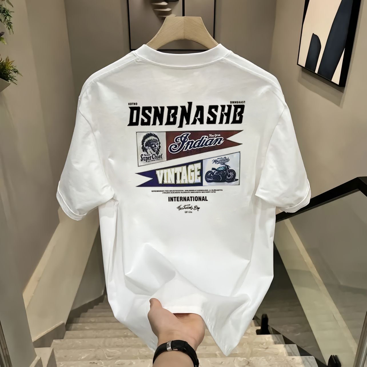 男士高端纯棉短袖t恤2026夏季潮牌印花半袖青年休闲百搭宽松上衣