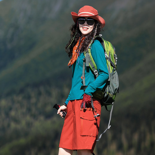 雪丘岛户外新款速干打底衫女