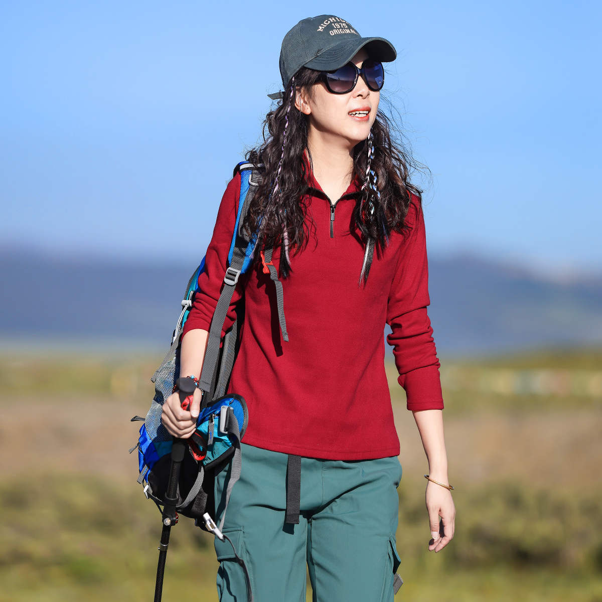 雪丘岛户外秋冬新款抓绒衣