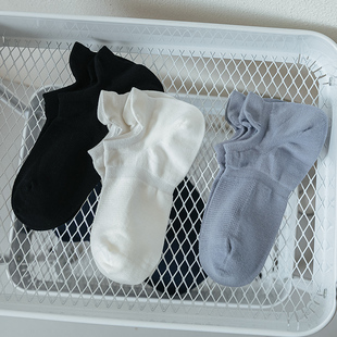 运动低帮浅口提耳船袜吸湿排汗百搭纯色短袜 薄款 袜子男士 纯棉夏季