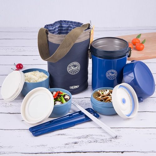 膳魔师304不锈钢保温分层饭盒