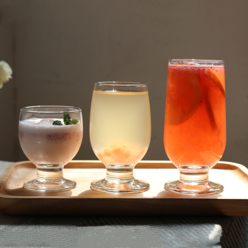 利比新款短脚餐厅多用水杯耐热玻璃餐杯茶杯甜品雪糕杯啤酒饮料杯