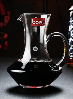 Baer水晶玻璃宴会带把红酒醒酒器 刻度白酒分酒器 洋酒公杯倒酒壶