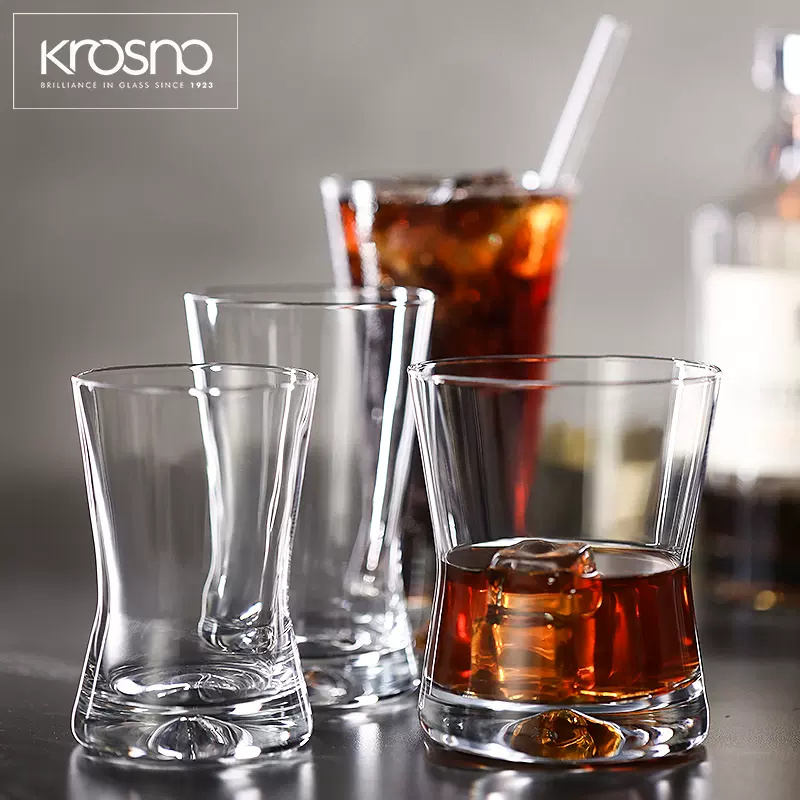 波兰Krosno进口玻璃杯威士忌杯可乐杯饮料杯家用水杯啤酒杯白酒杯