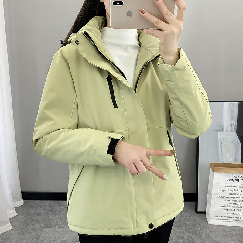 多巴胺小个子冲锋棉服外套女2025秋冬新款防风防水保暖加厚棉衣