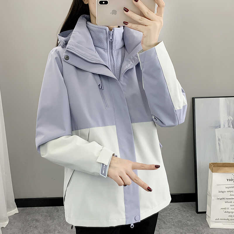 防风防水三合一女款秋冬冲锋衣