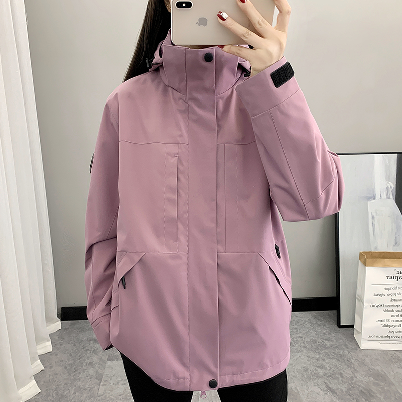 户外冲锋衣外套男女款2025秋冬新款三合一小个防风防水登山服情侣