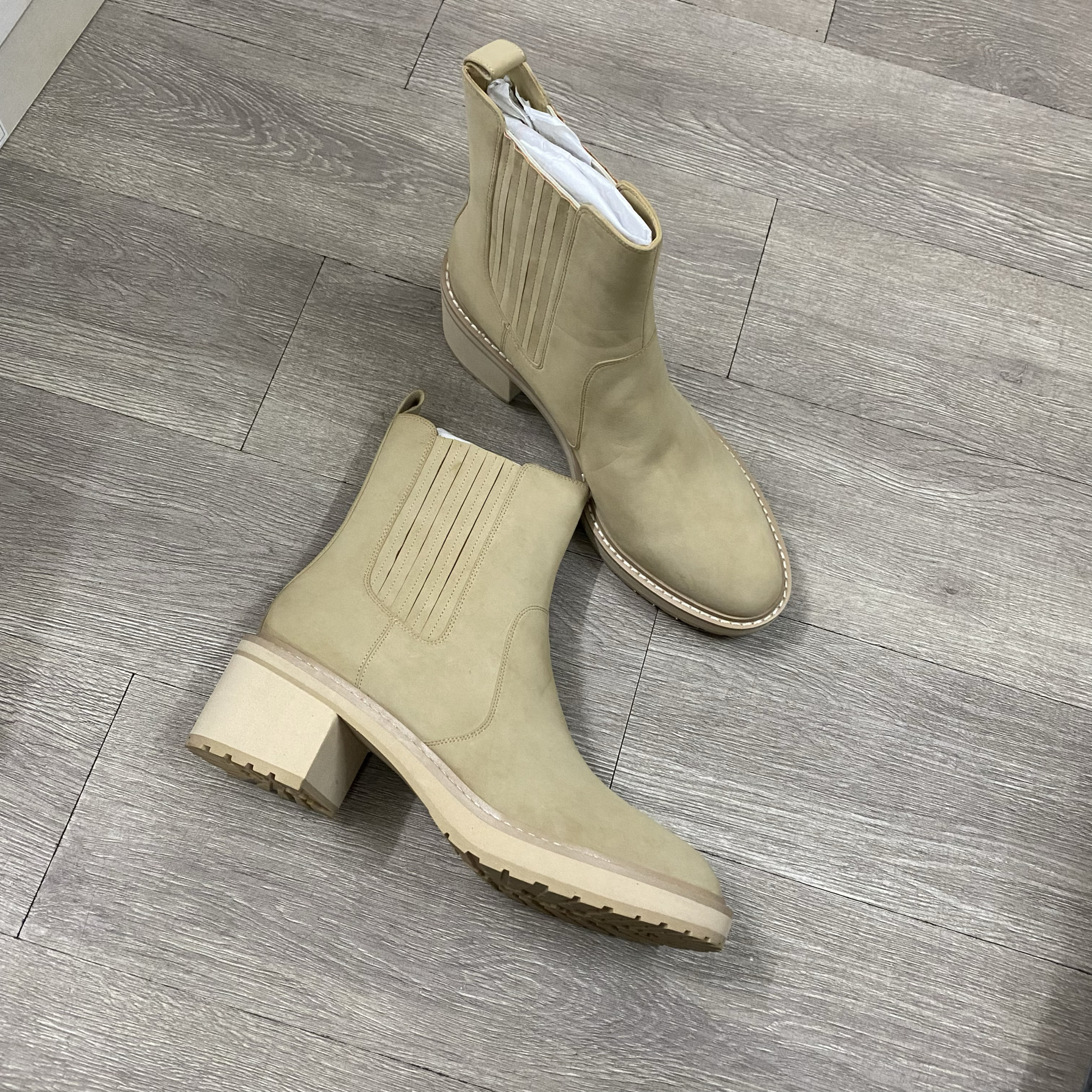 降价清仓 孤品 美国原单牛皮切尔西短靴 粗跟大码女鞋 4243码