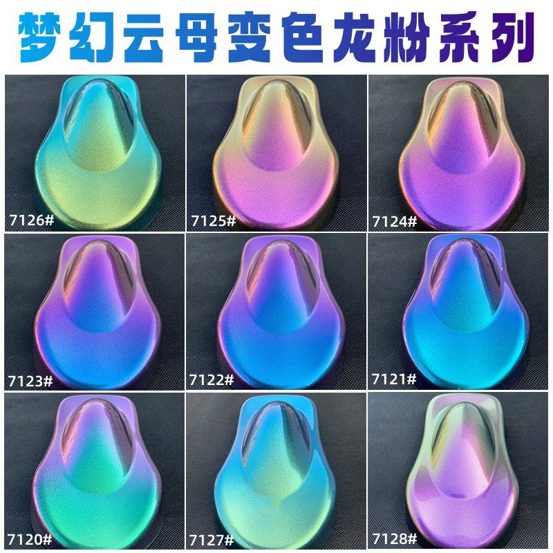 变色龙粉水彩画变色漆汽车漆涂装鱼竿渔饵模型漆美甲偏光粉云母粉