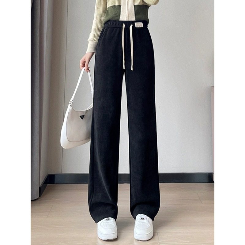 窄版灯芯绒直筒裤子垂坠感胖mm大码加绒雪尼尔阔腿裤女秋冬季新款,女装/女士精品,休闲裤,淘宝优惠券,粉丝福利购,淘宝优惠卷