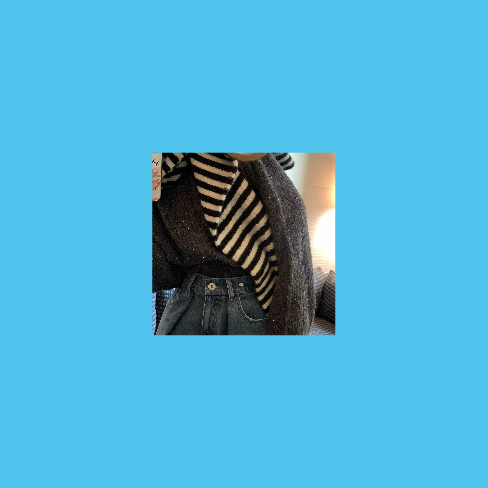 【10/30新品】怎么搭都一秒时髦黑白条纹围巾 帽子围脖两用style